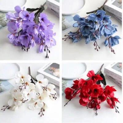 1/2pcs Bouquet 5Forks 20Head Artificial Magnolia Flower For