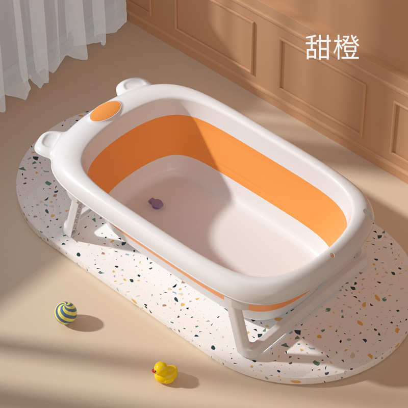 儿童洗澡盆坐新生儿塑料折叠加厚沐浴婴幼儿桶宝宝浴盆躺加大
