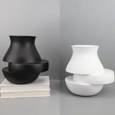 Abstract Geometry White Laminated Vases Resin Vases Home