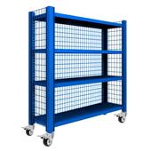 可移动货架带轮置物架多层带网格加厚承重仓库储物库房家用展示架