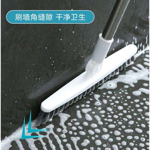 Long-handled hard bristle brush for bathroom floor cleaning,
