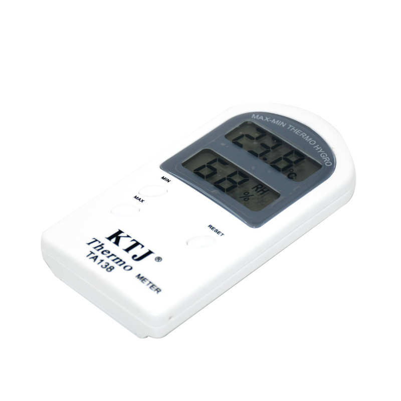 厂价批发家用及实验室温湿度表温湿度计数显带时钟传感线TA218B