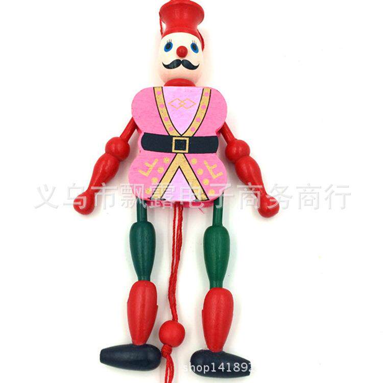 旅游热卖产品木质中号士兵拉线人木制木偶工艺品玩具手工提线