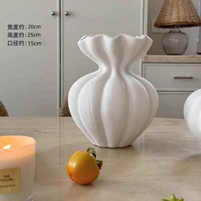 新款林和/法国花瓶术Wabi-Sab大i白色高端装饰品餐桌家居古古董风