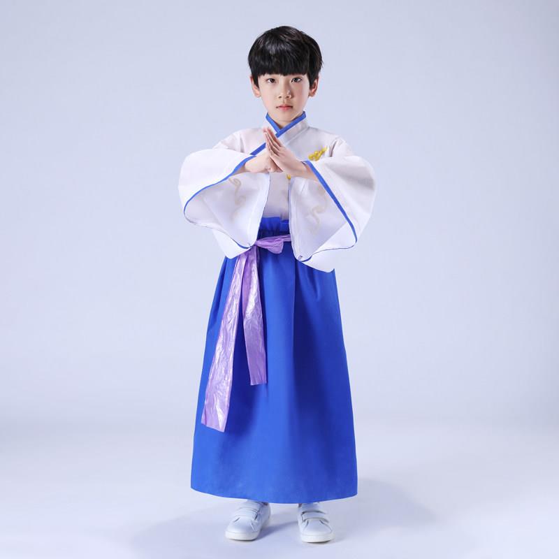 环保时装秀衣服男走秀手工自制亲子服装幼儿园儿童古装汉服演出服