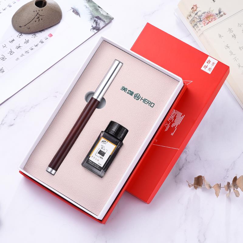 高档英雄毛笔钢笔式软笔小楷笔狼毫可加墨便携式吸墨式小字毛笔成