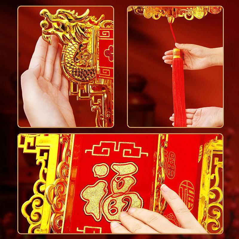 六角福灯2025新款龙年无纺布小宫灯笼批发挂饰小型的乔迁阳台装饰
