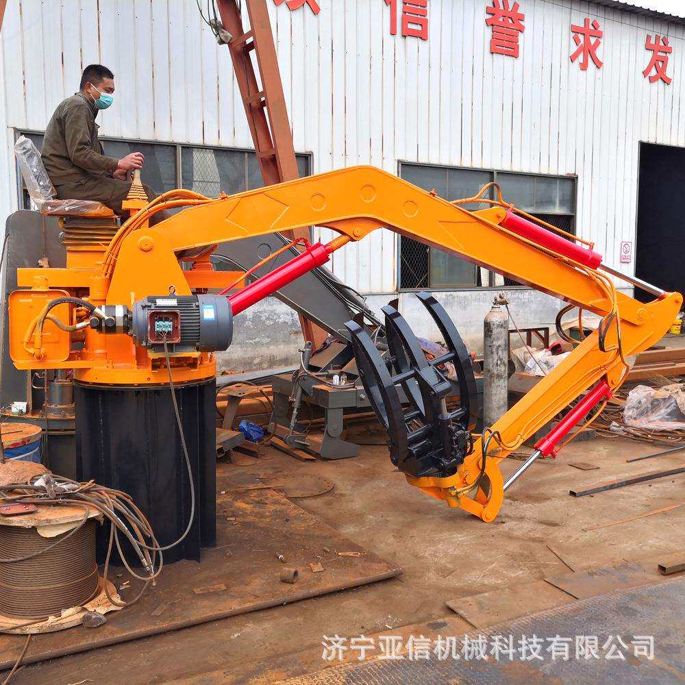 三轮车改装旋转抓木机 车载抓木器木材起重机固定式抓木机价格