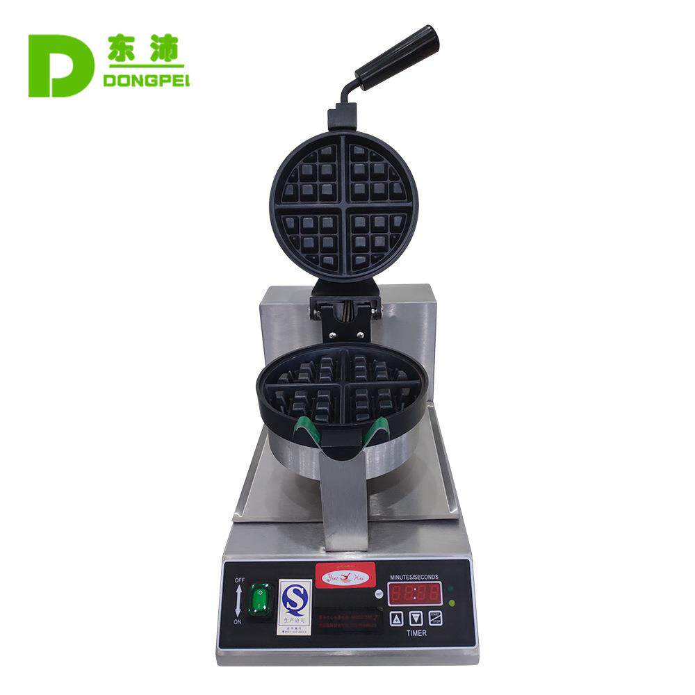 新粤海商用旋转华夫饼松饼机咖啡店用可丽饼单头电热摆摊用华夫炉