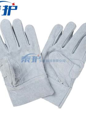 电焊手套二层牛皮三筋焊工劳保手套耐磨短款牛皮手套搬运手套