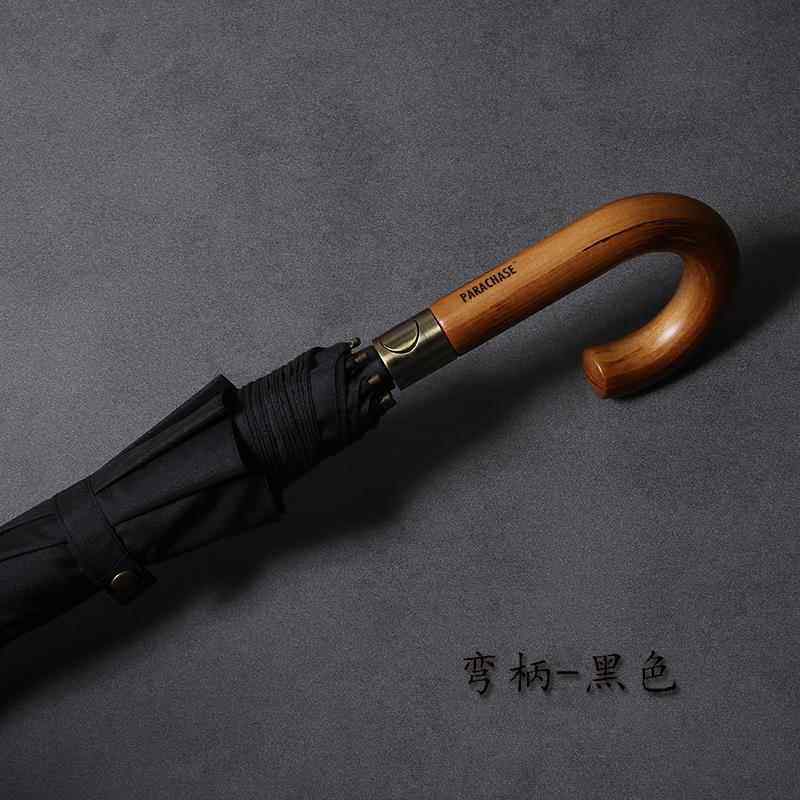 高档12双c伞m加大层防风实木手柄自动雨长柄商2务复古双人直柄伞