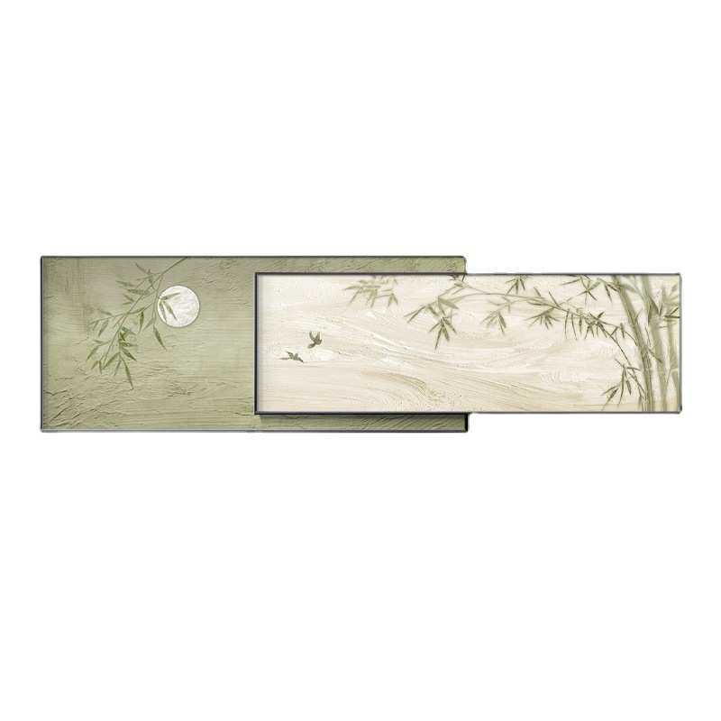 新中式竹报平安客厅装饰画叠加画竹子沙发背景墙大寓意好卧室挂画
