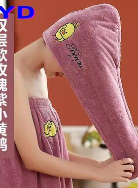 干发帽女长发成人超强吸水新款不掉毛可爱浴帽包头巾擦头发毛巾