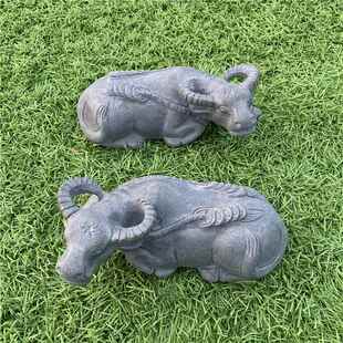 石牛摆件石雕牛工艺品天然石材雕刻石头金钱牛家居客厅装饰青石牛