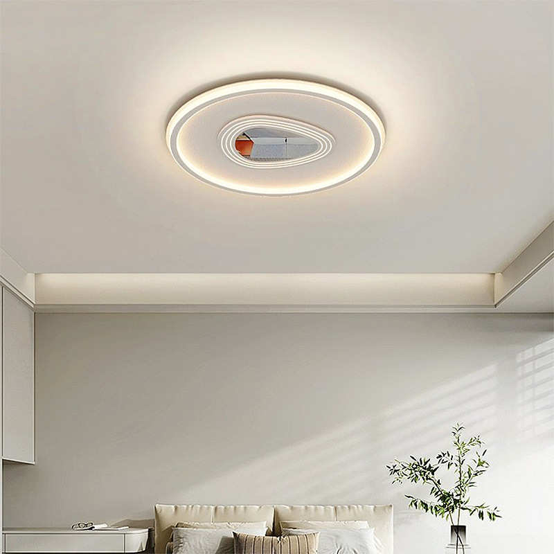 客厅奶油现代鹅卵石护眼卧室吸顶灯简约风灯大气灯饰灯具灯中山灯