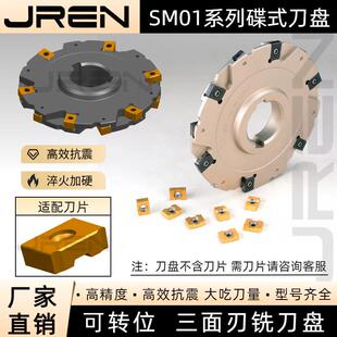 SM01锯切槽铣碟式 100 X27 LN024三面铣刀钢制加硬 刀盘SM01
