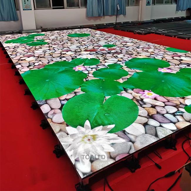led互动地砖屏P3.91全彩商场舞台感应3D地面显示屏
