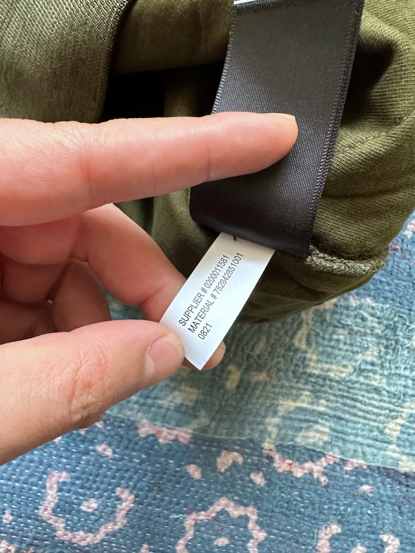 RRL Olive Green Shawl Collar Sweater — back