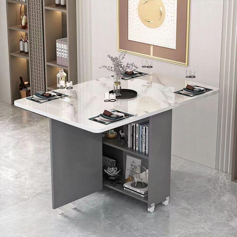 折房餐桌家用小户叠型简多功能可易移动dmdm带轮出租长方形吃饭小