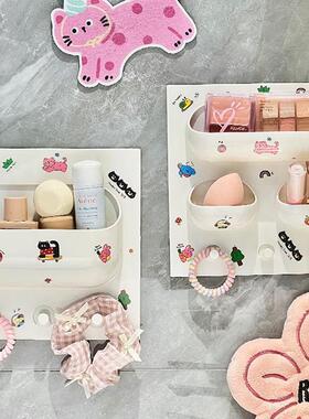 Dopamine-themed wall-mounted storage, cute bedroom and bathr