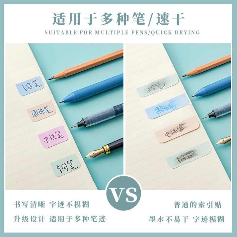 pet活页索引贴标签贴纸分页分类学生彩色便利贴韩版书签贴荧光贴