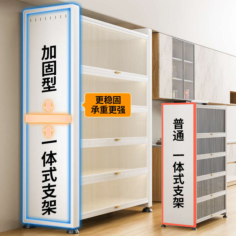 厨房置物架落地多层收纳柜多功能储物柜锅碗柜餐边柜置物橱柜定制