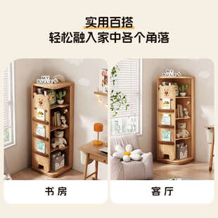 儿童书柜卧室落地多层储物柜绘本架收纳架置物架简约现代转角书架
