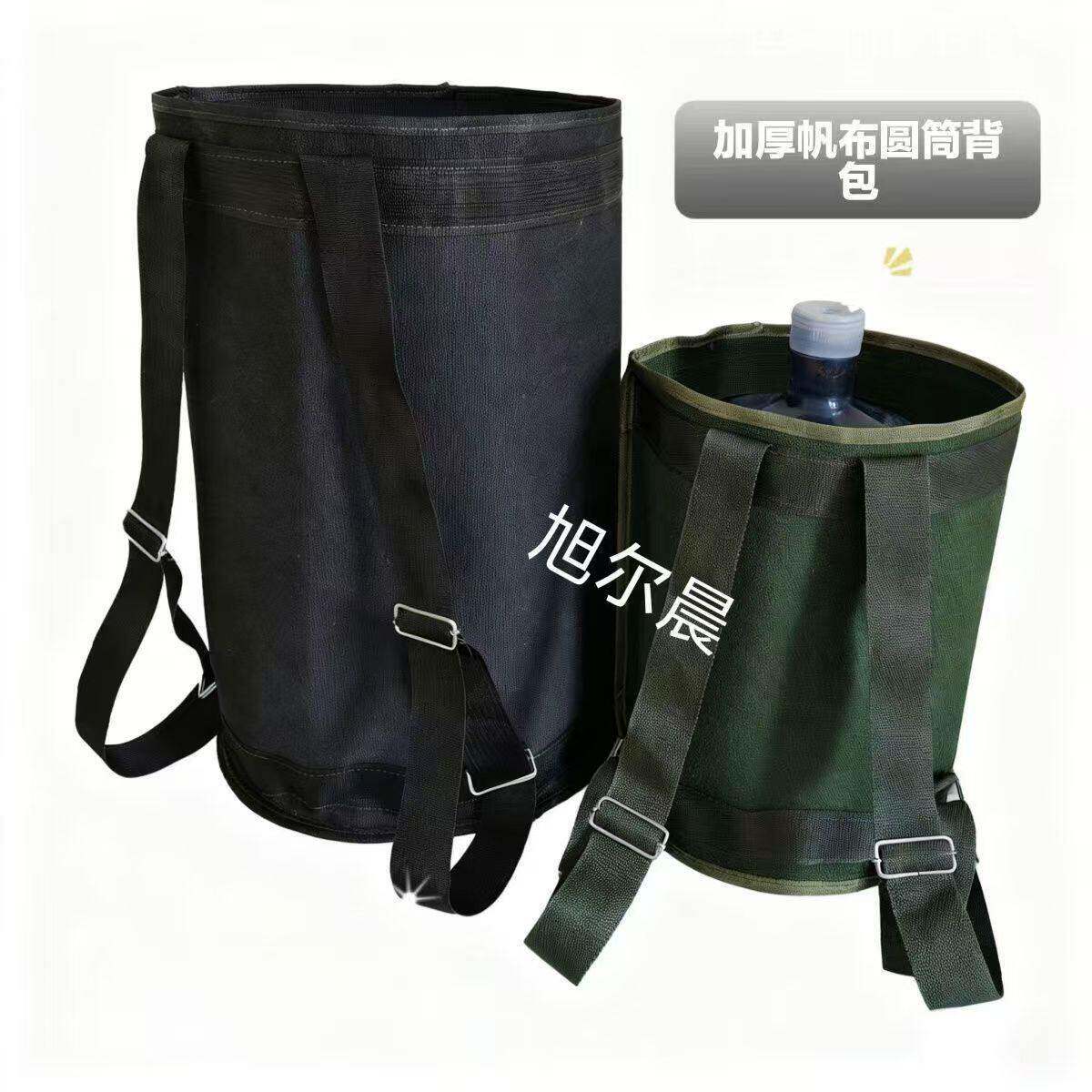 加厚帆布双肩包家用背包只卖背包手工水捅18.9升背篓背桶装水神器