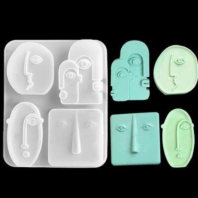 Nordic Design Face Silicone Candle Mold Abstract Face Aromat