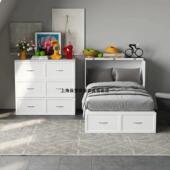 全实木隐形床伸缩床推拉床现代墨菲床小户型实用柜子床功能壁柜床