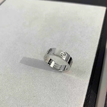 公价1w+】99新卡地亚LOVE系列白金宽版戒指无钻正品先咨询尺码