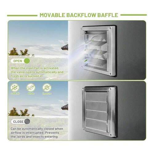 Ventilation Grille 100mm Stainless Steel Air Vents Cover,