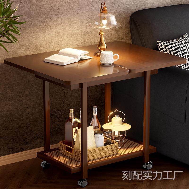 茶几客厅几可家用移动小推车置物架带轮子古风沙发简易床头小桌子