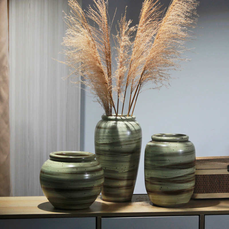 日式陶瓷花瓶景德镇厂家陶艺罐子盆居家餐厅酒店民宿摆件装饰品器