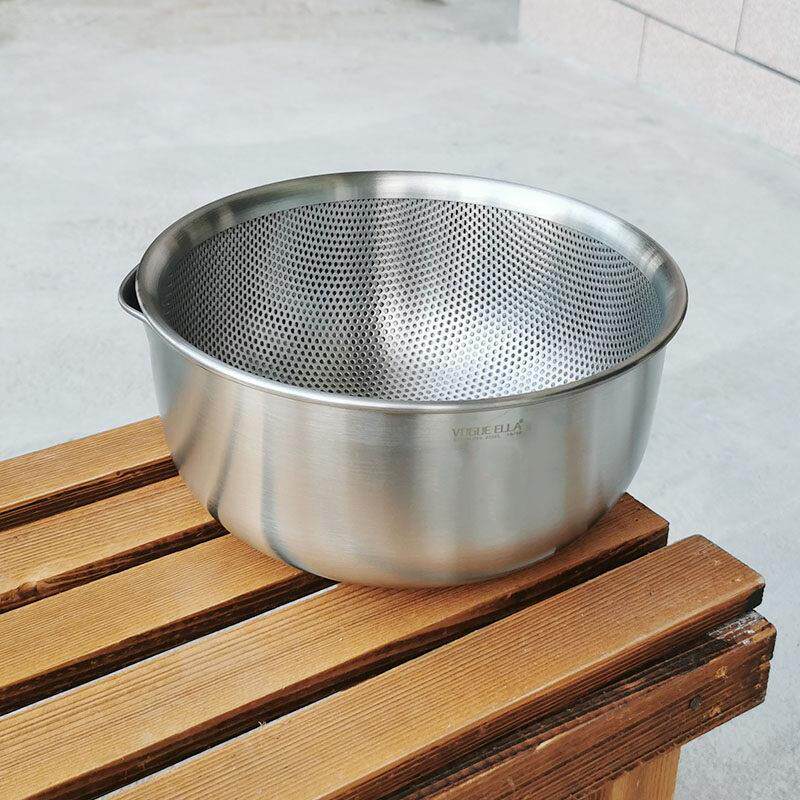 VE洗菜篮水果篮304不锈钢淘米篮18/10洗菜盆套装加厚沥水篮打蛋盆