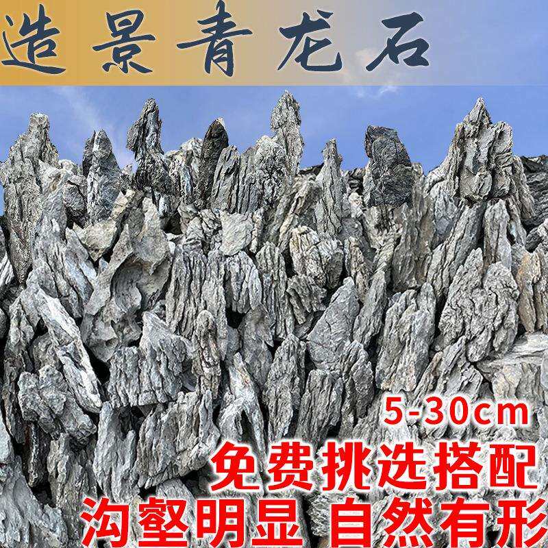 青龙石造景石假山原石鱼缸开缸盆景附石园林景观石酸洗英石石片