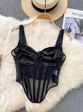 corset top woman cropped feminino sexy gothic clothes tank c