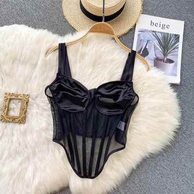 corset top woman cropped feminino sexy gothic clothes tank c