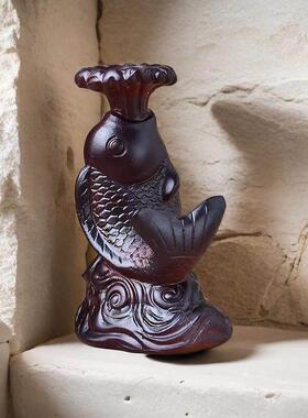 新鲤鱼树脂摆件水晶球底座展示台家居装饰品 厂家直销