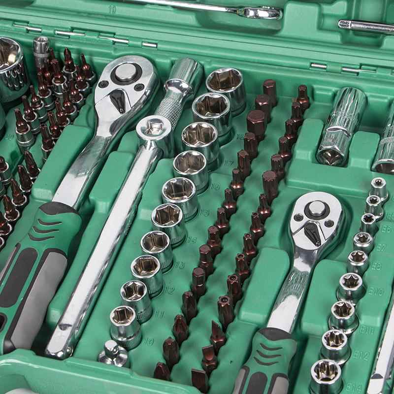 多功能维修家用汽修棘轮扳手套筒3件套铬钢钒合组套122PC组工具套