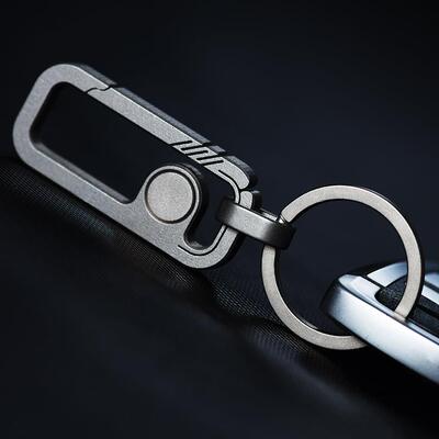 FEGVE钥匙扣男钛合金小确幸钥匙圈挂件汽车腰挂个性创意刻字