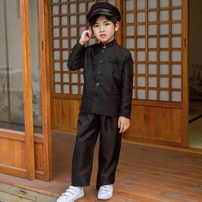 高档年中国六一儿童节演节目演说出服装民国中少山装幼儿园朗诵表