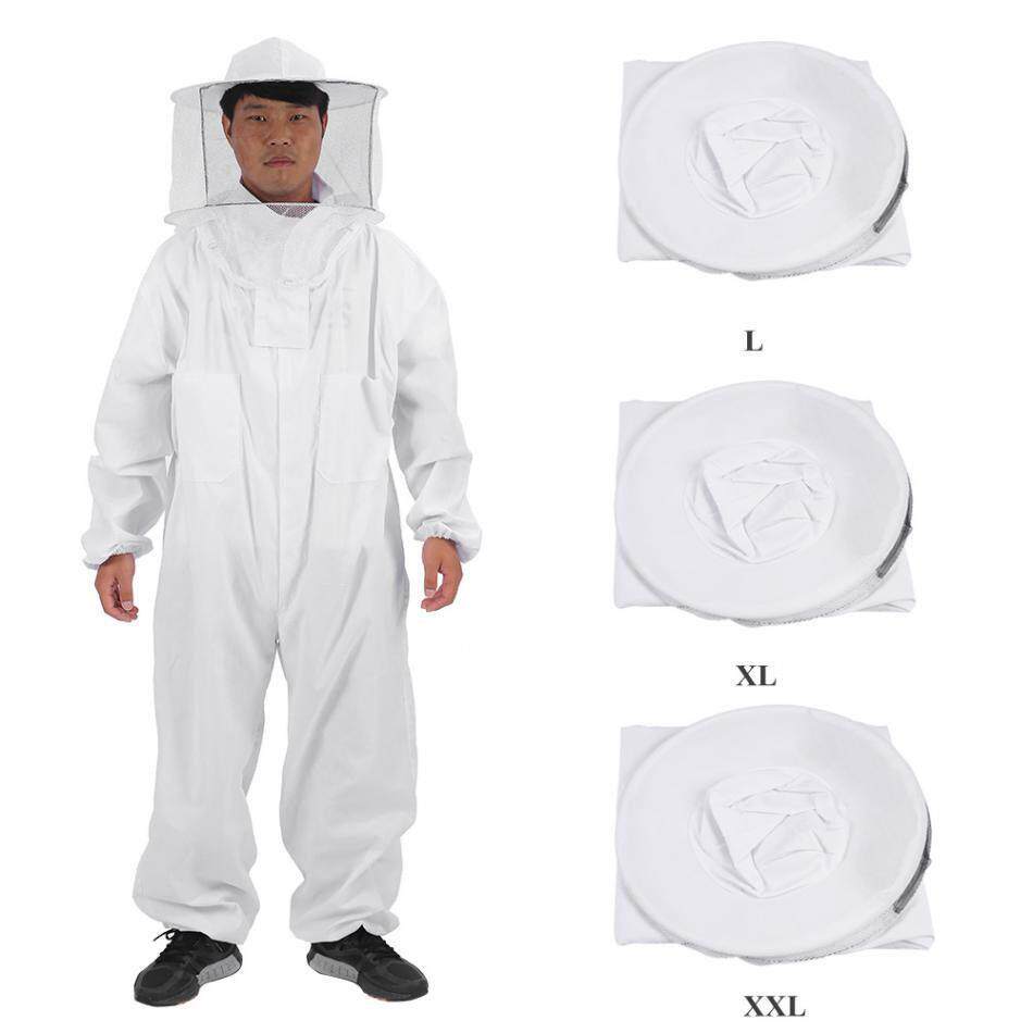 防蜂服圆帽连体蜂衣蜜蜂防护服抓蜂取蜜用棉布防蛰服蜂具