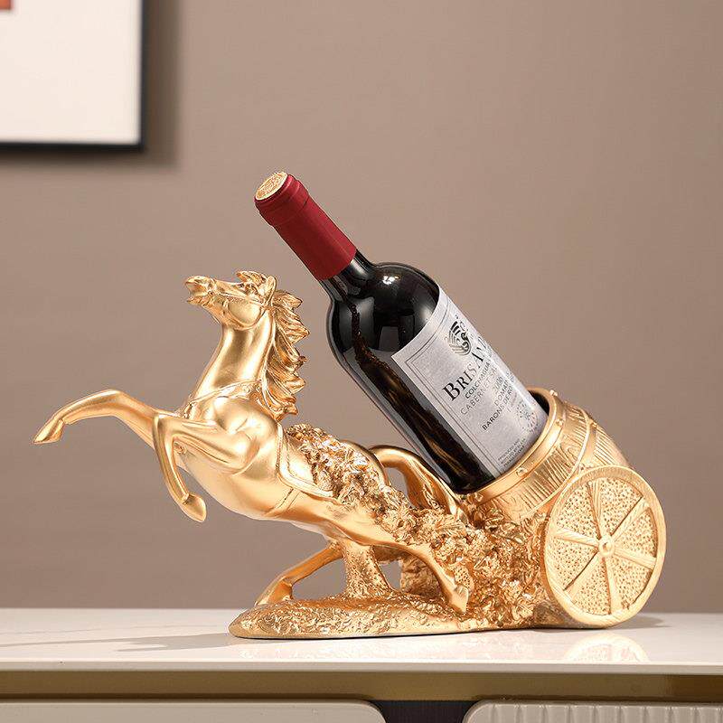 马到成功轻奢高档葡萄红酒架子客厅酒柜装饰品摆件高端大气上档次