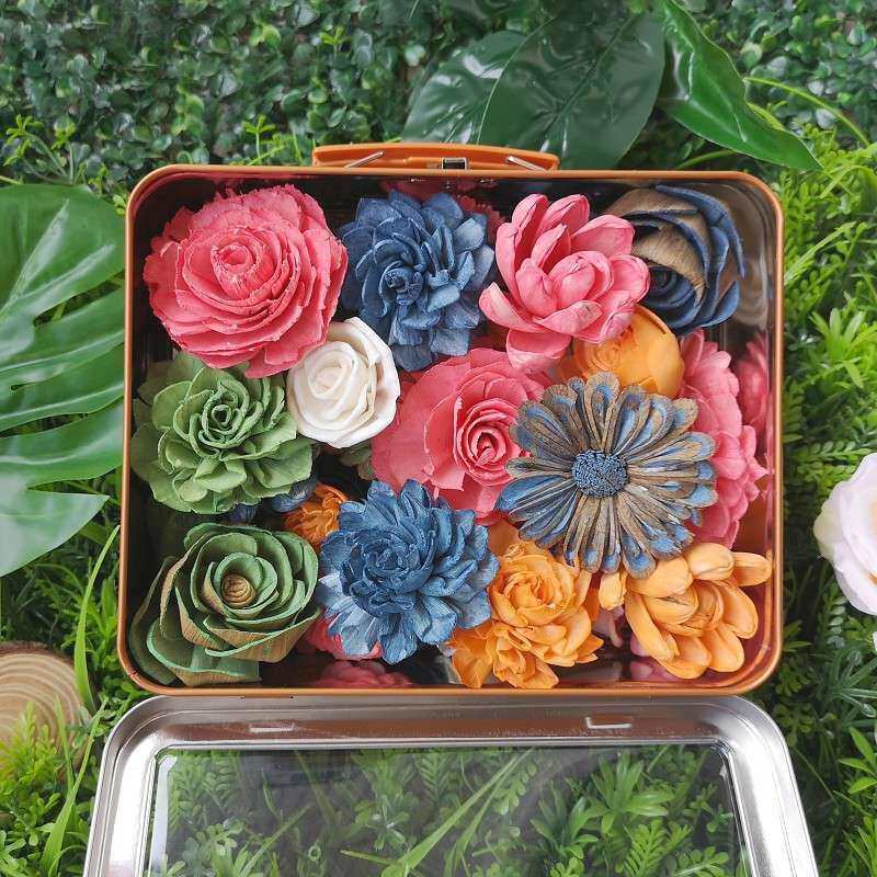 现货|50朵混合套装通草花 软装材料仿真干花 可打孔插藤条