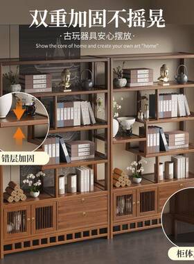 楠竹博古架架多子宝阁小型紫砂壶摆放中式HC-BGJ茶叶展架茶室置物