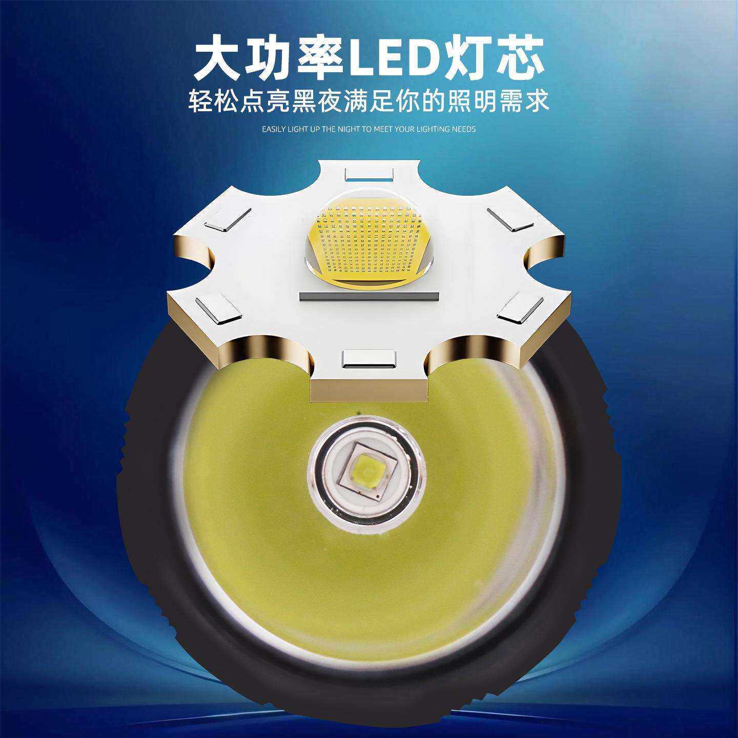 华升黑豹WFL-BL12强光LED手电筒自驾游企业巡逻可充电超亮徒步