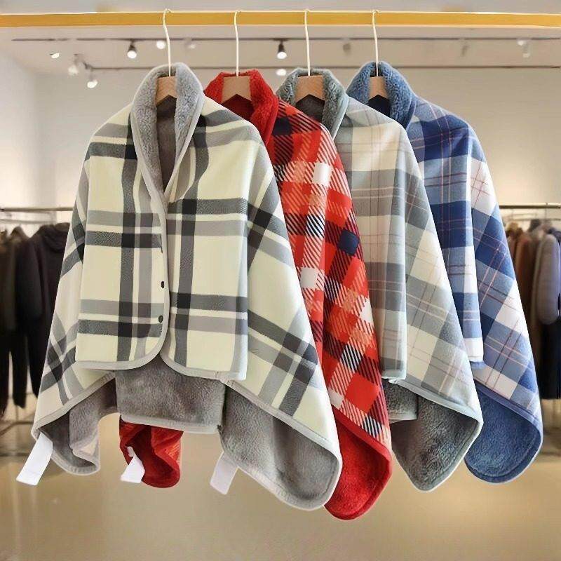 多功能吸湿发热法兰绒午休盖毯懒人毯摇粒绒办公室保暖披肩儿童毯