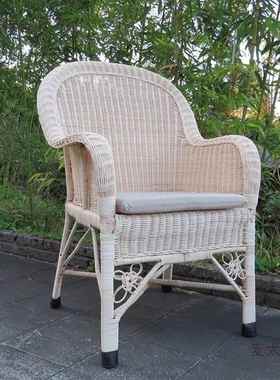 藤椅子靠背KVL椅腾藤椅家用单人藤滕老靠滕椅真椅老人椅式编椅麦