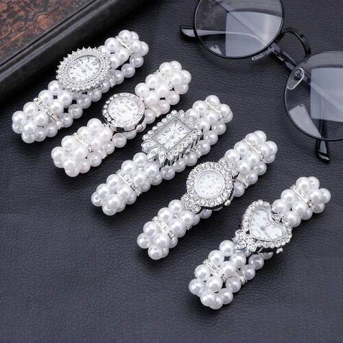 Fashion Women Watch Clock Women Casual Wristwatches Pearl Be